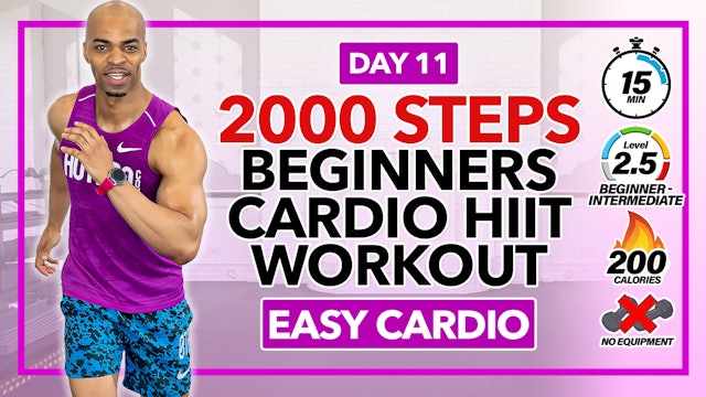 15 Minute Easy Cardio HIIT Workout - 2000 Steps #11