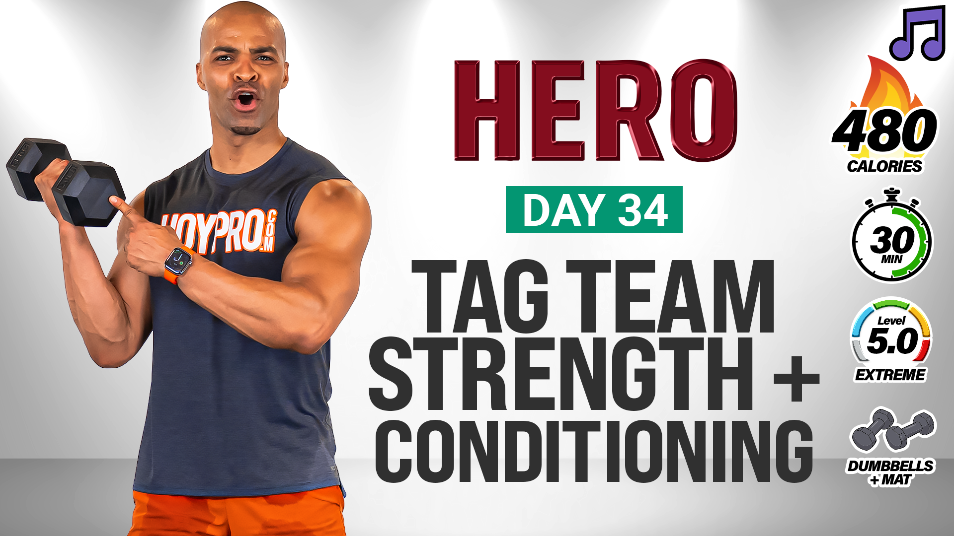 30 Minute Tag Team Strength & Conditioning Workout - HERO #034 (Music)