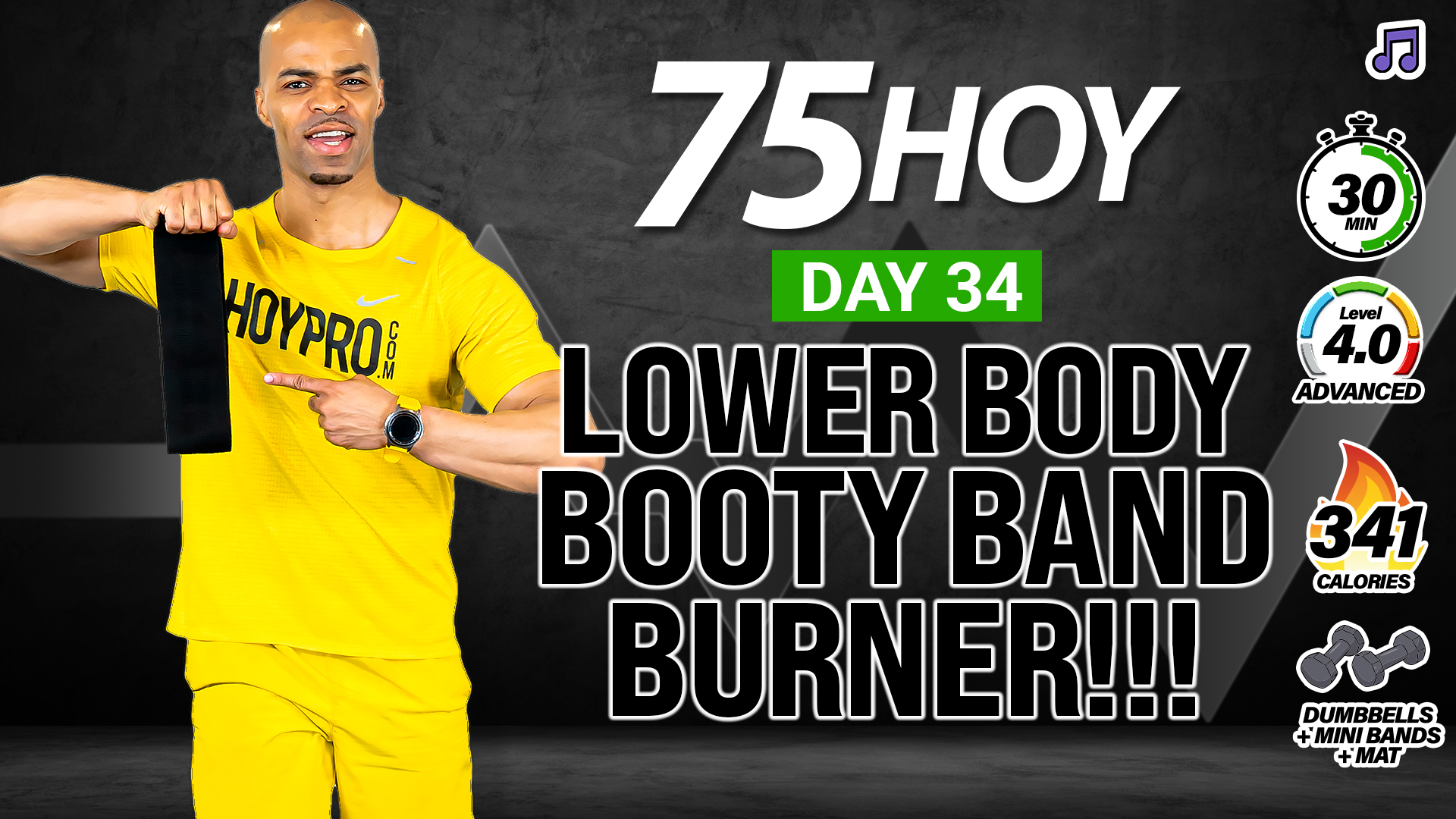 30 Minute Lower Body Booty Band Burner - 75 HOY #34 (Music)