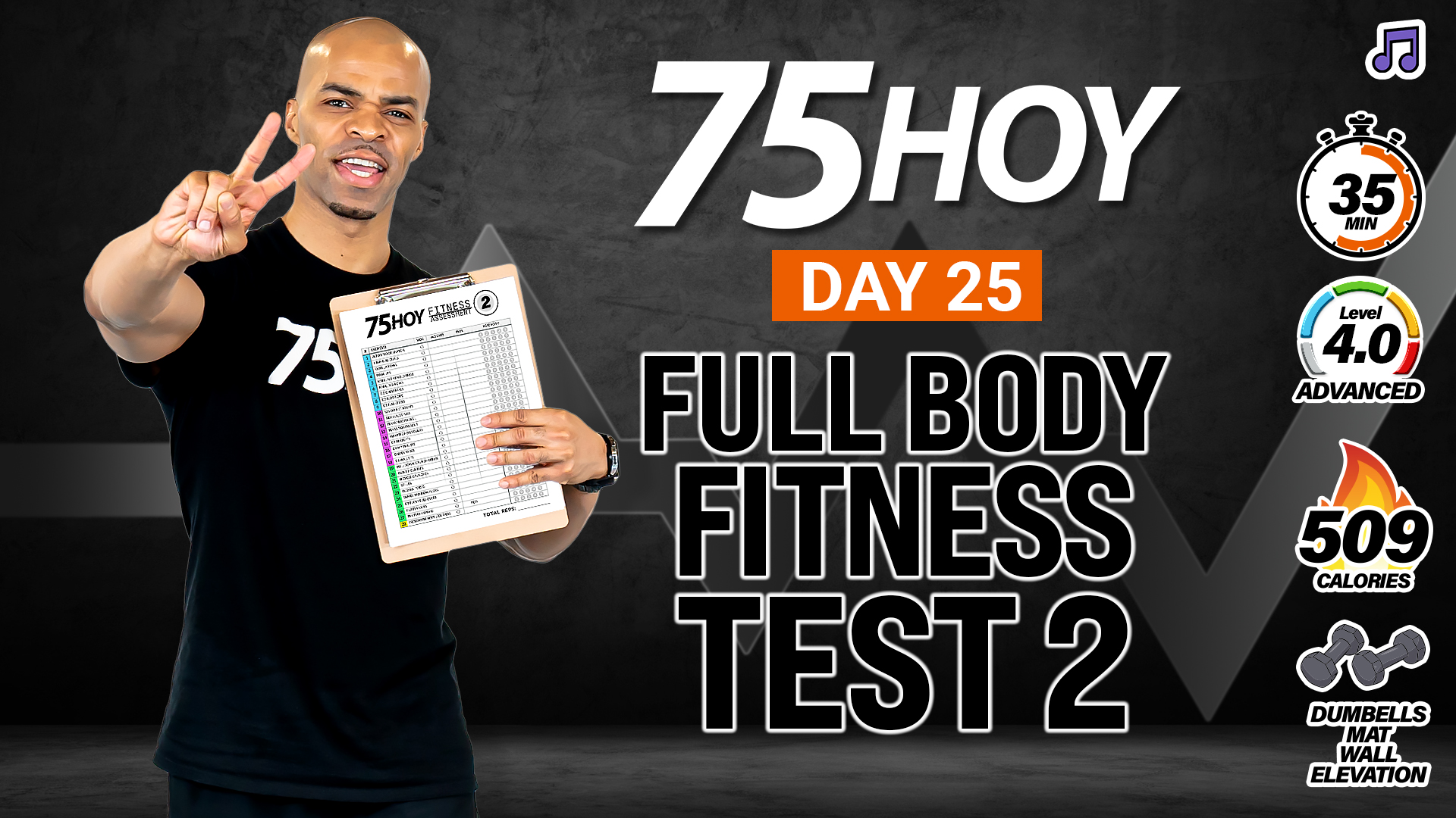 35 Minute Full Body Fitness Test 2 - 75HOY #25 (Music)