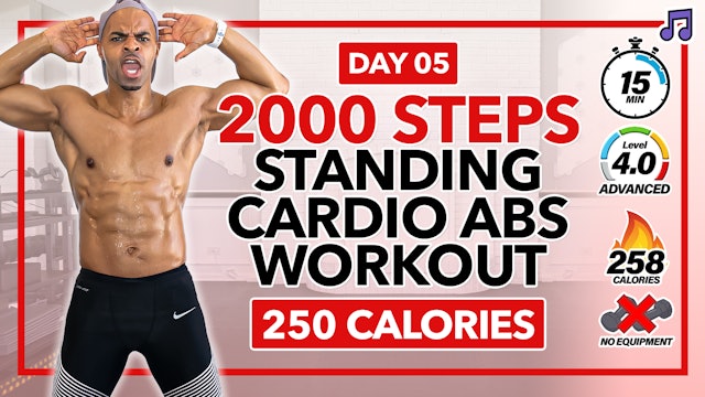 15 Minute INTENSE Cardio Abs & Core Workout - 2000 Steps #05 (Music)