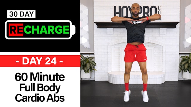 60 Minute Full Body Cardio Abs HIIT Workout - Recharge #24