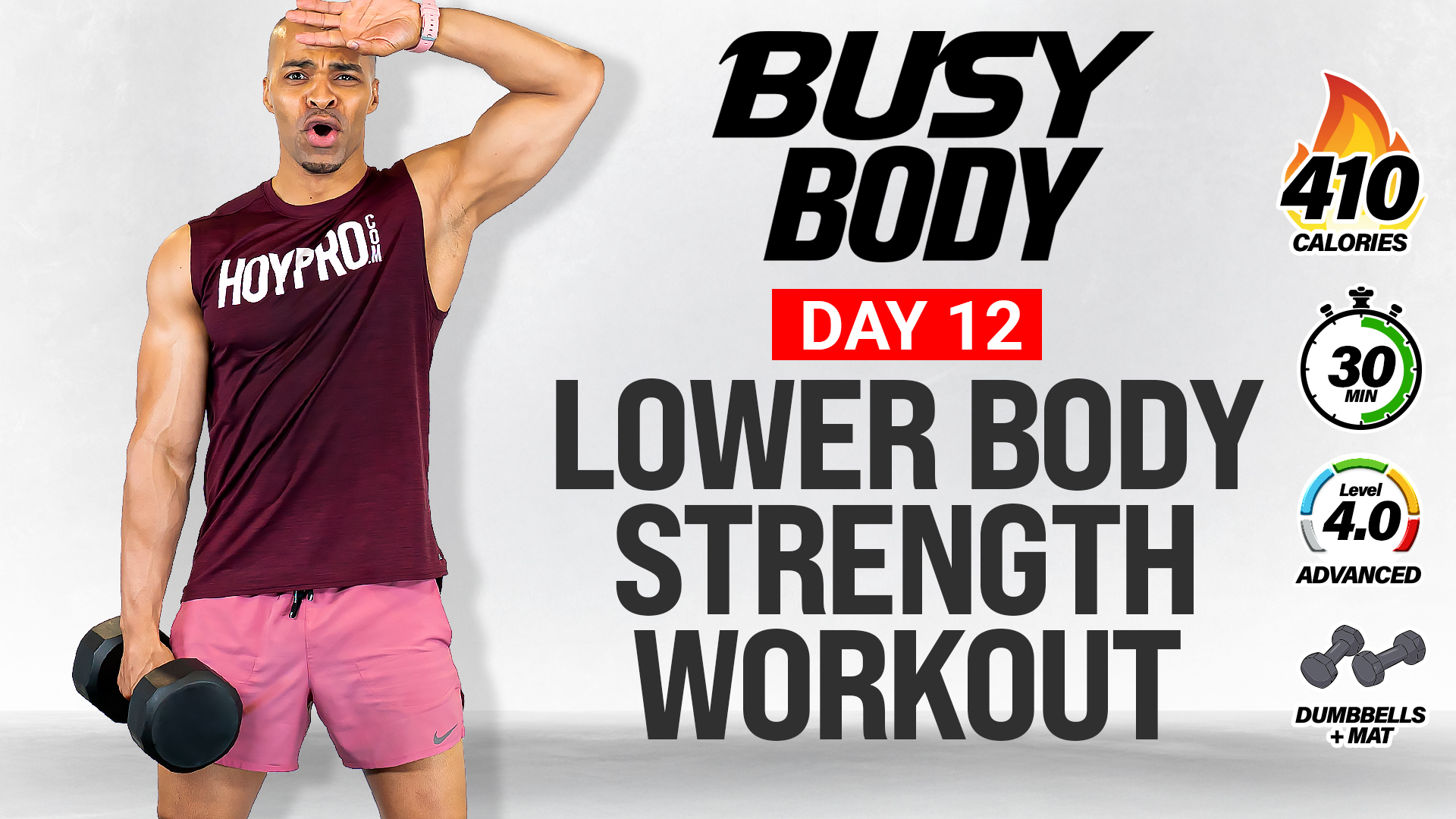 30 Minute Lower Body Strength (100 Squats) - BUSY BODY #12