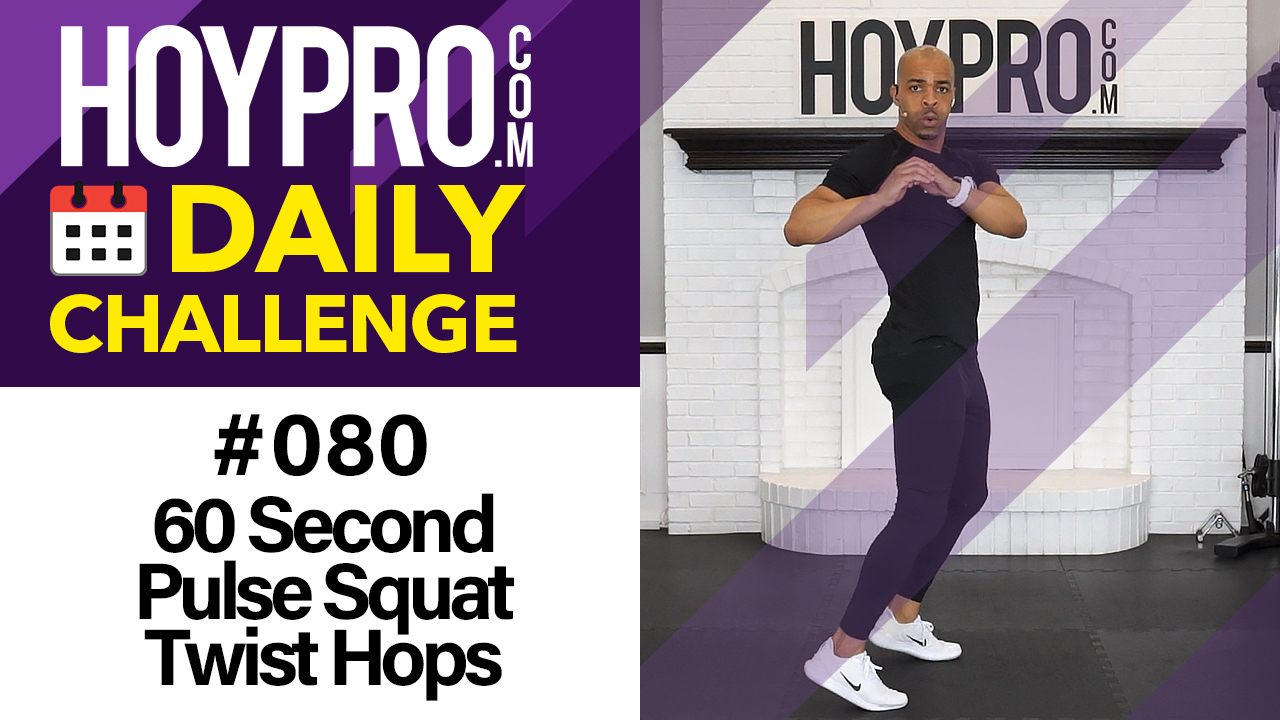 60 Second Pulse Squat Twist Hops - Daily Challenge #080