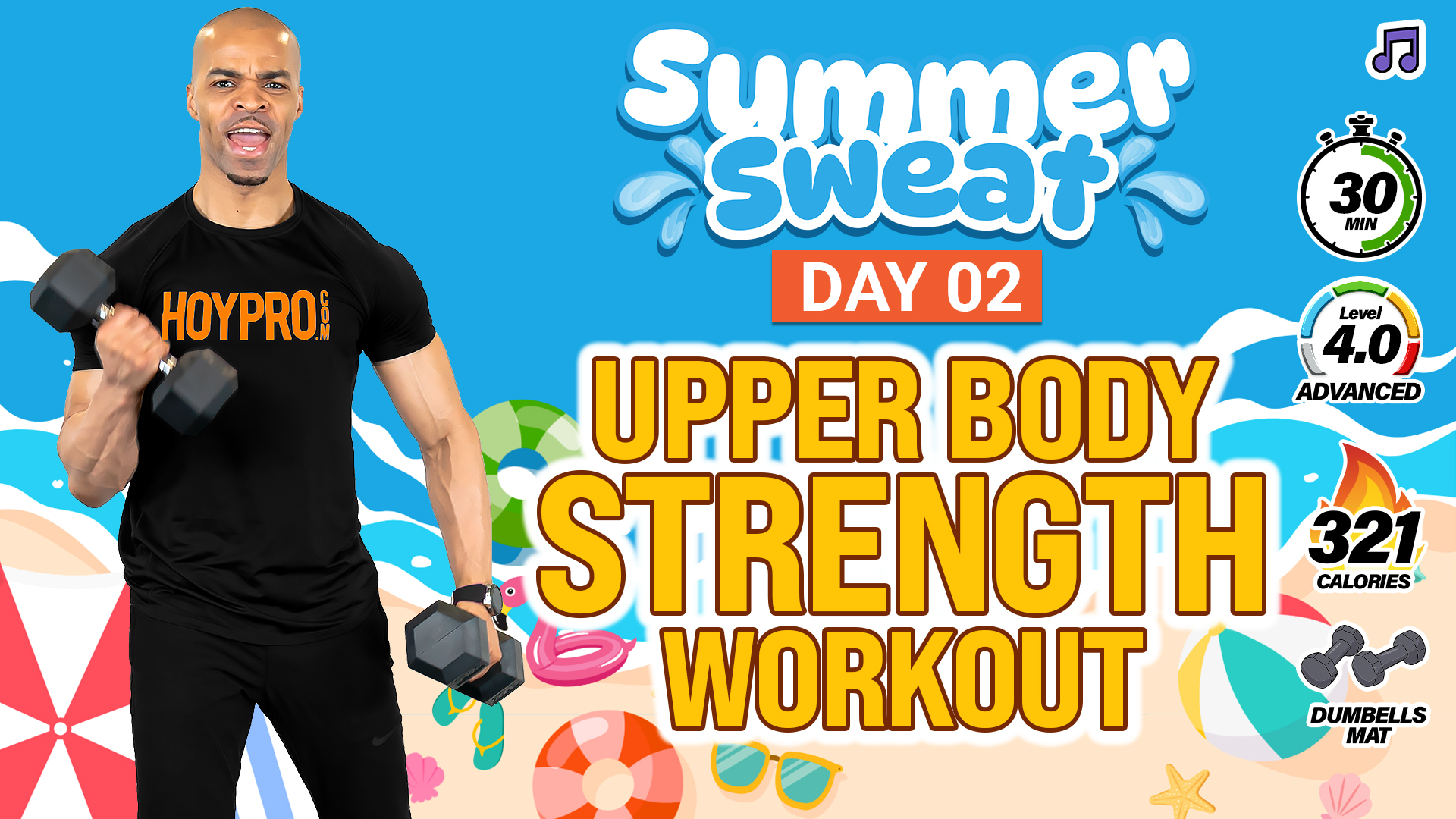 30 Minute Complete Upper Body Workout - Summer Sweat #02 (Music)