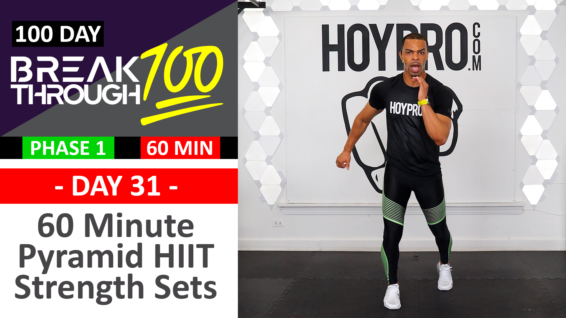 #31 - 60 Minute Pyramid HIIT Strength Sets Workout + Abs - Breakthrough100
