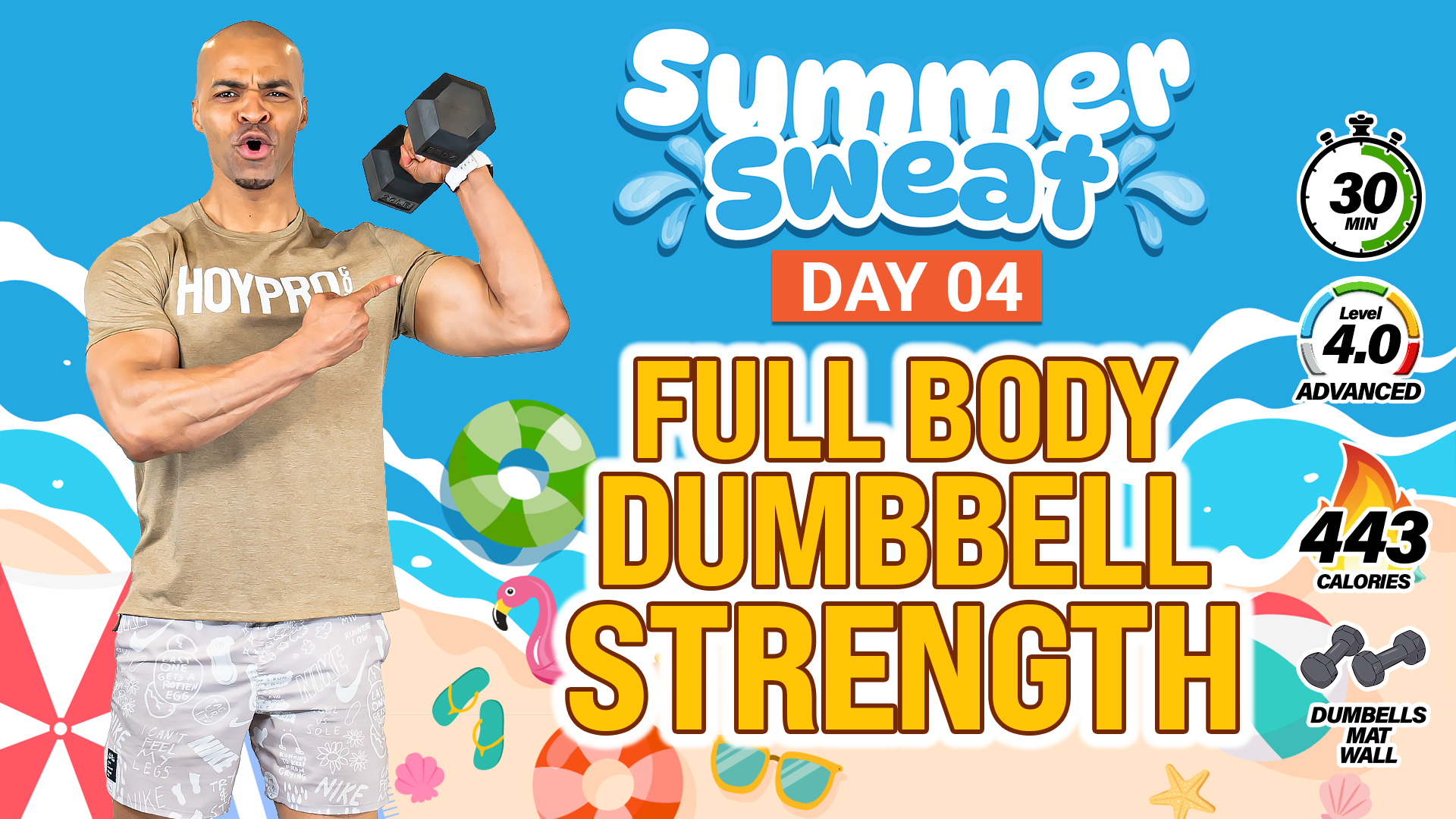 30 Minute Full Body Dumbbell Strength Scan Workout - Summer Sweat #04