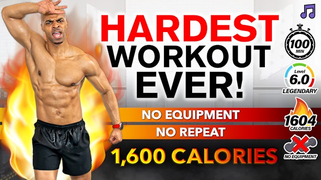 100 Minute HARDEST HIIT WORKOUT EVER! 40th Birthday (1600 Calories) (Music)