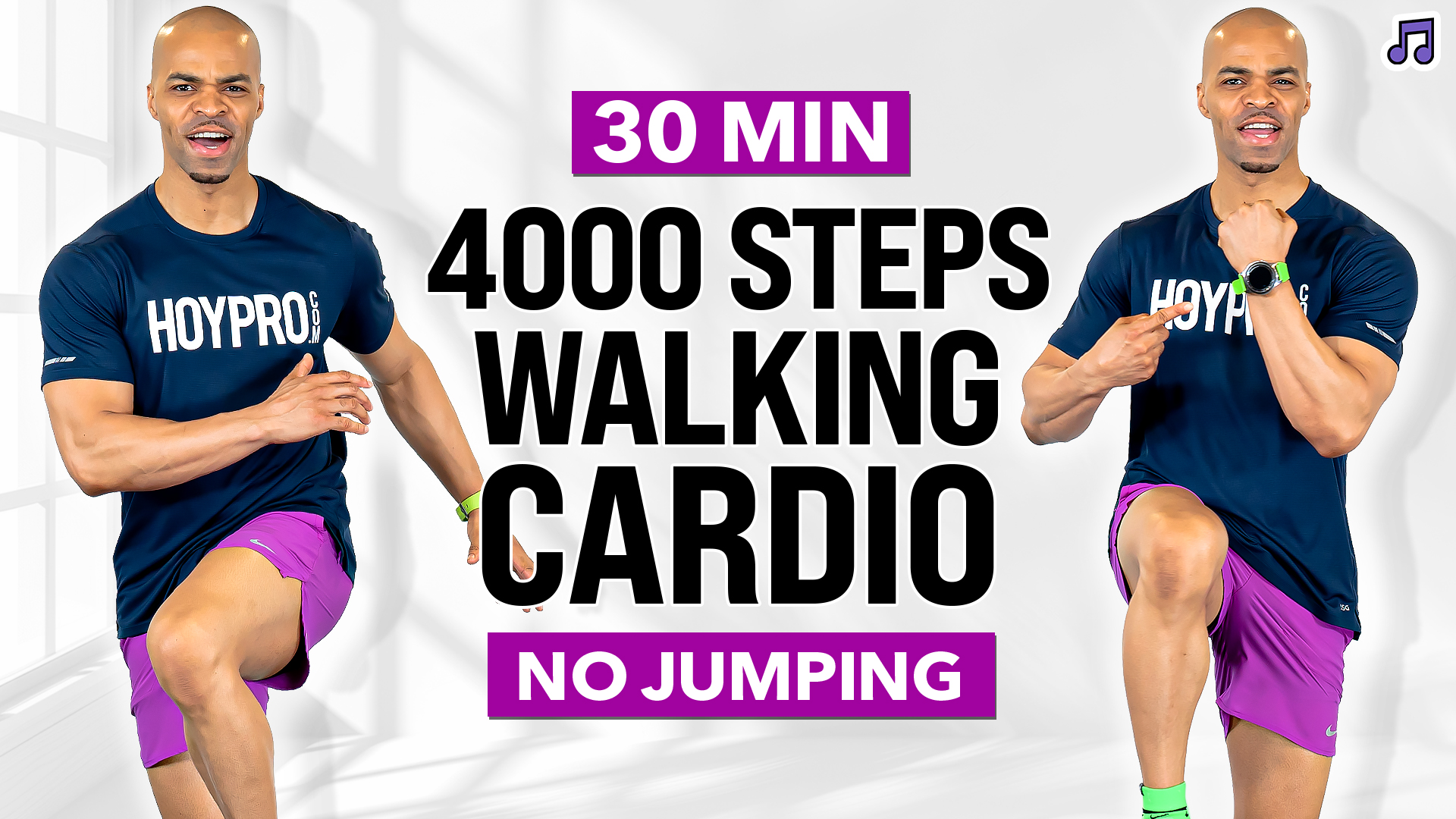 30 Minute Easy Stepping Cardio Workout (4000 Steps) (Music)