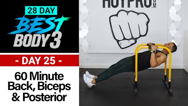 60 Minute Back, Biceps, Shoulders & Posterior Workout - Best Body 3 #25