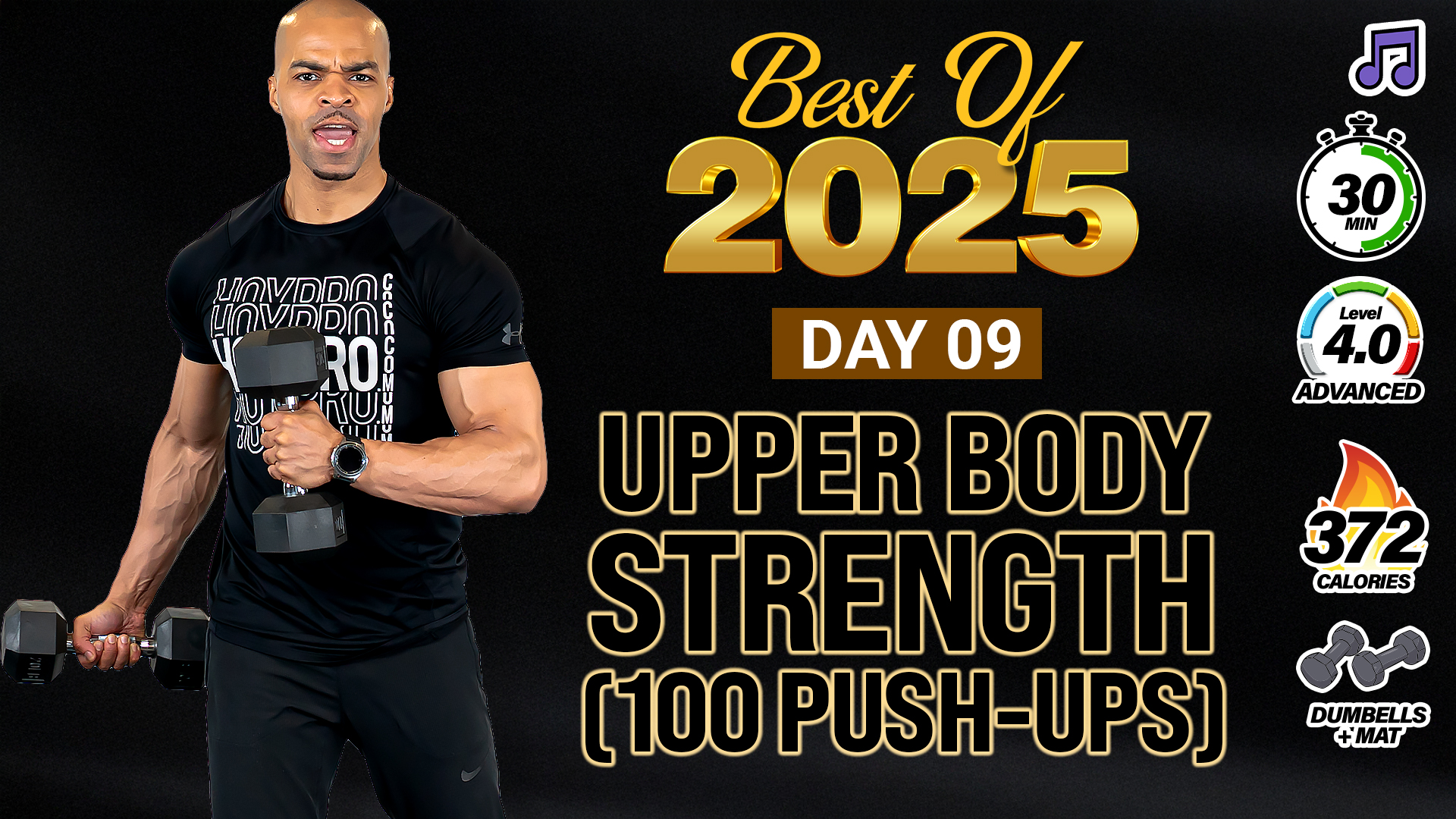 30 Minute Upper Body Push & Pull (100 Push-Ups) - 2025 BEST #09 (Music)