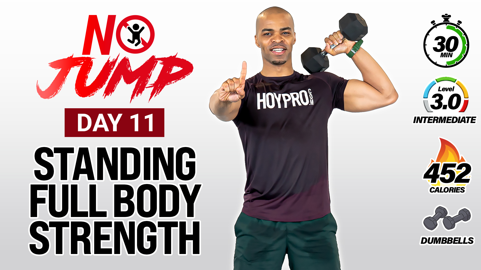 30 Minute Standing Full Body Strength - NO JUMP #11