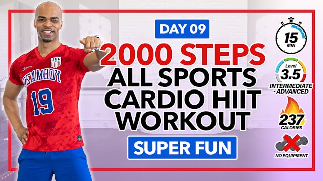 15 Minute Sports Themed Pure Cardio Workout - 2000 Steps #09