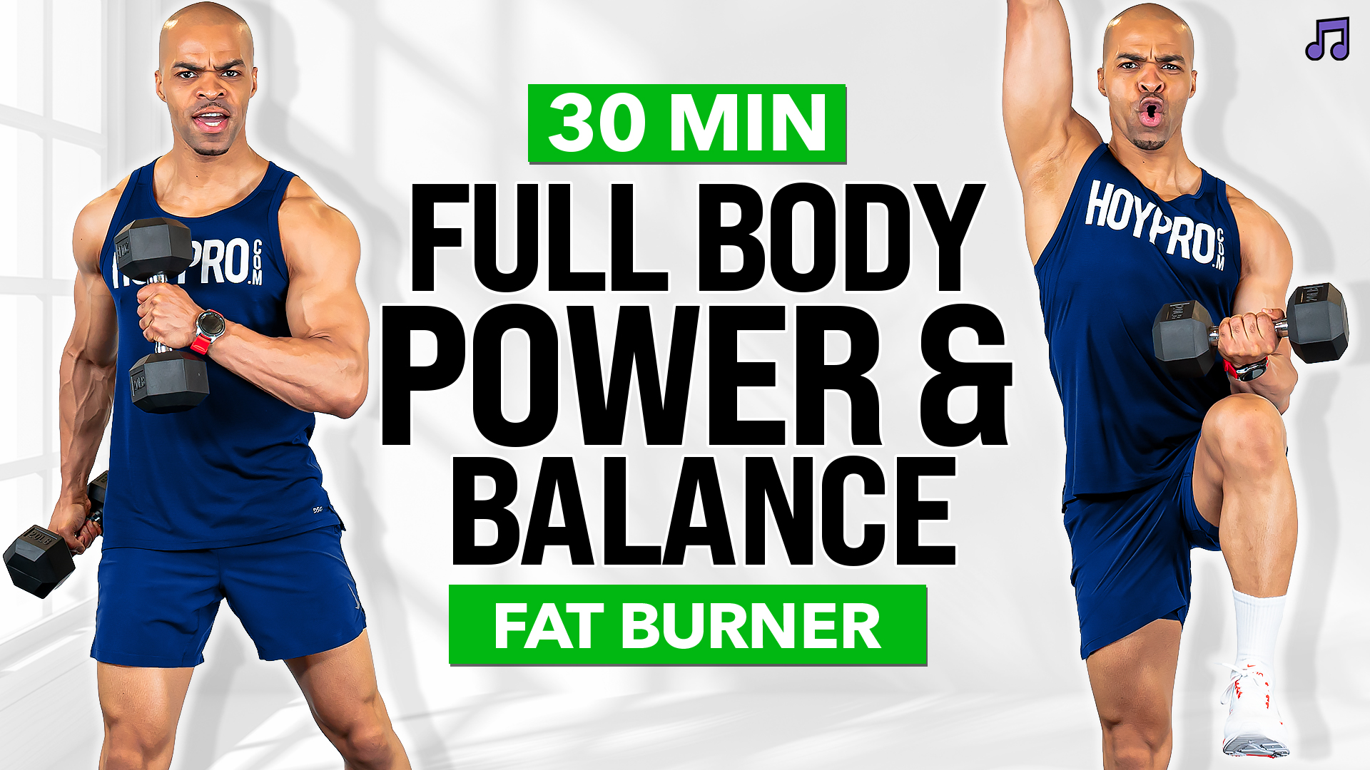 30 Minute Full Body Power & Balance METCON Workout (Music)