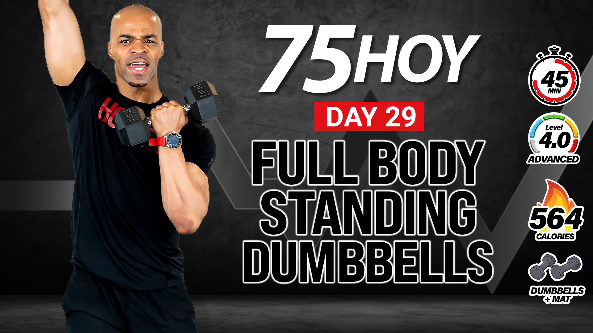 45 Minute All Standing Full Body Dumbbell Crusher - 75 HOY #29