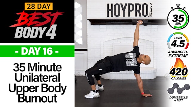 35 Minute Unilateral Upper Body Strength Workout - Best Body 4 #16