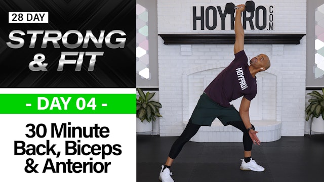 30 Minute Back, Biceps, Shoulders & Anterior Workout - STRONGAF #04