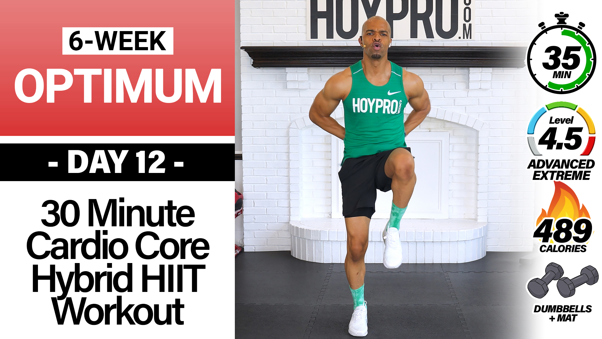 35 Minute Cardio Core Hybrid HIIT Workout - OPTIMUM #12