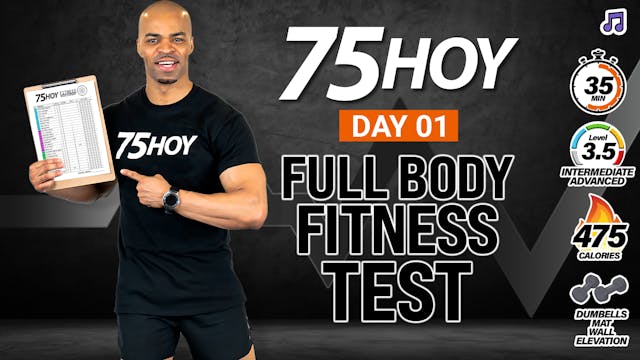 35 Minute Full Body Fitness Test - 75HOY #01 (Music)