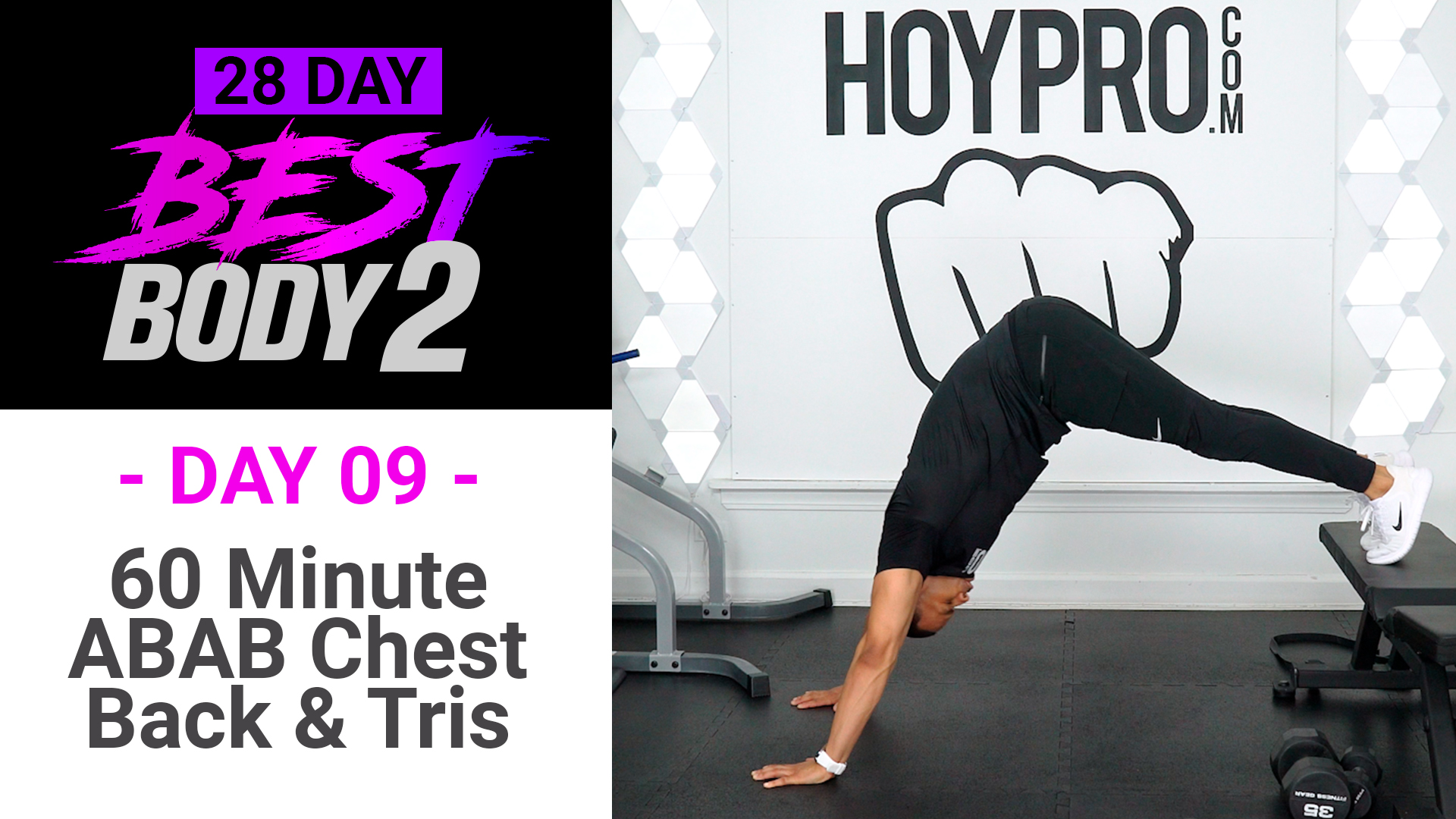 60 Minute ABAB Chest, Shoulders & Back Upper Body Workout - Best Body 2 #09