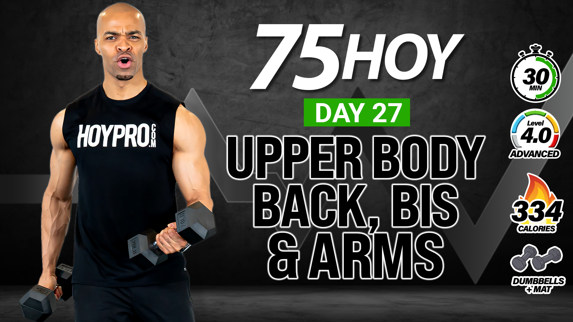 30 Minute Upper Body Back, Bis & Arms Workout - 75 HOY #27