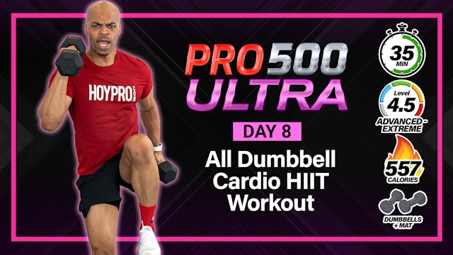 35 Minute All Dumbbell HYPER Cardio HIIT Workout - ULTRA #08