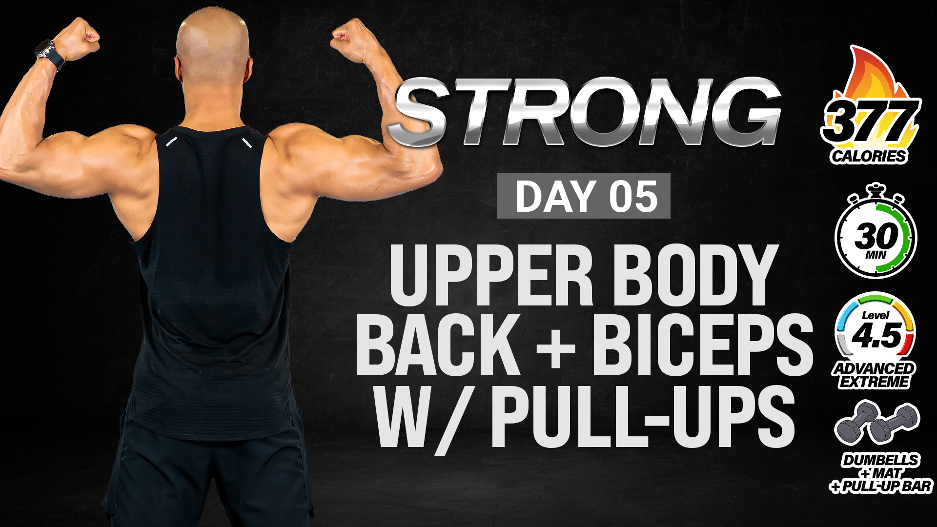30 Minute Upper Body Back & Biceps with Pull-Ups - STRONG #005