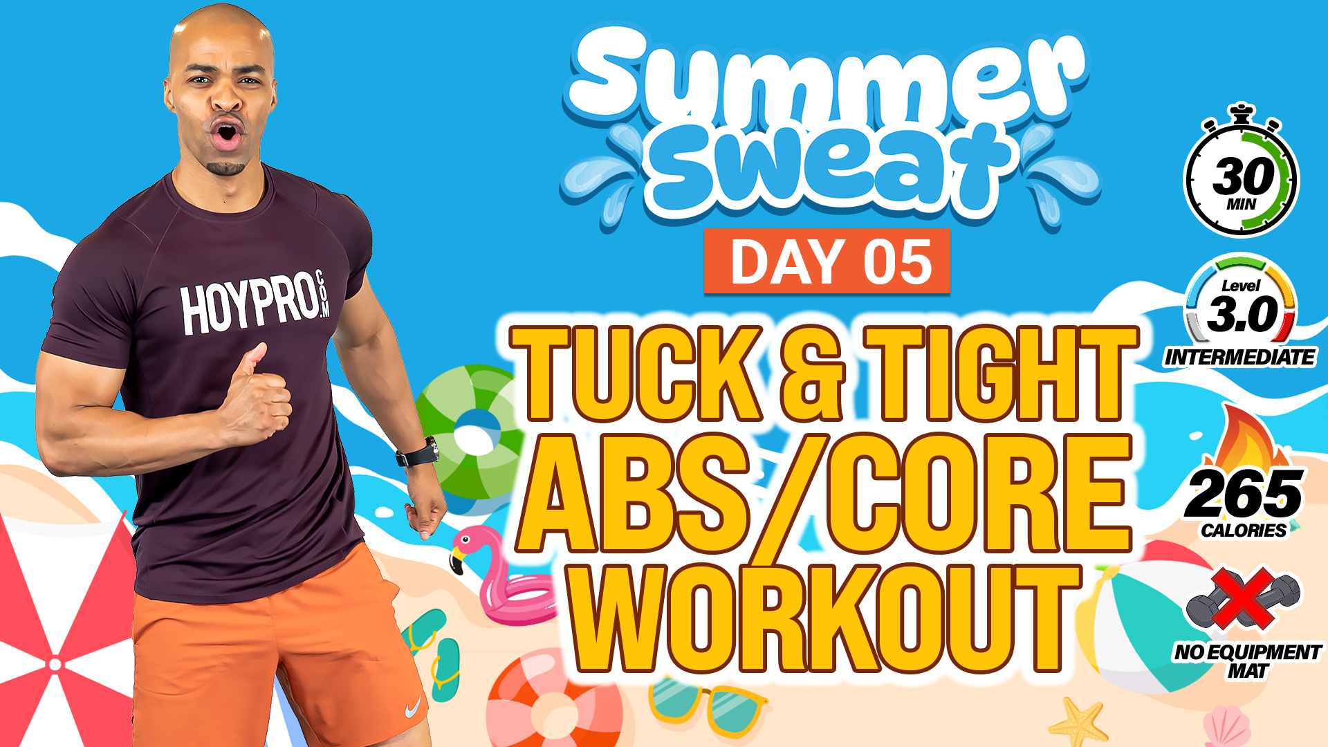 30 Minute Tuck & Tighten Abs (No Equipment) - Summer Sweat #05