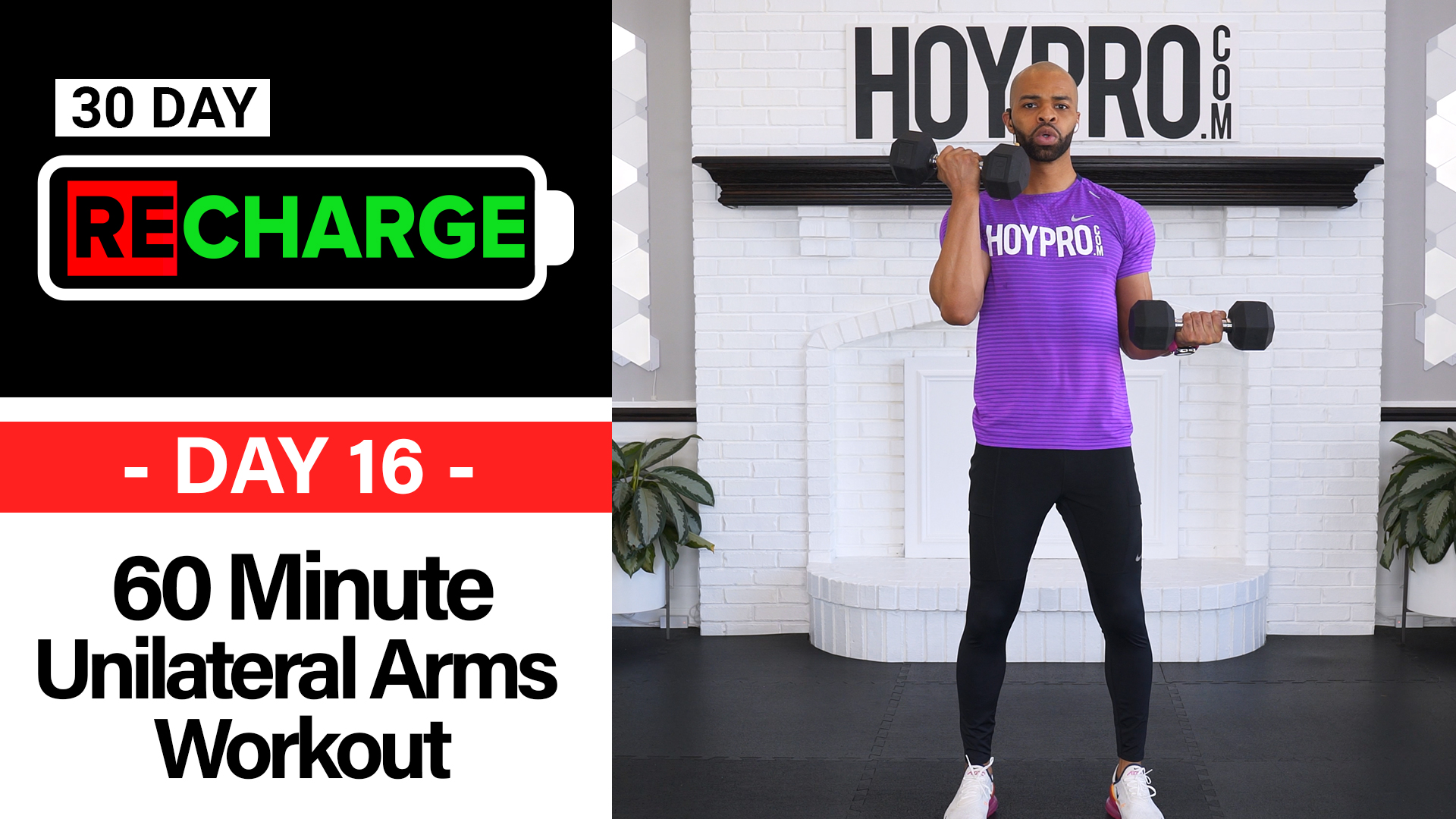 60 Minute Intermediate Unilateral Upper Body Workout - Recharge #16