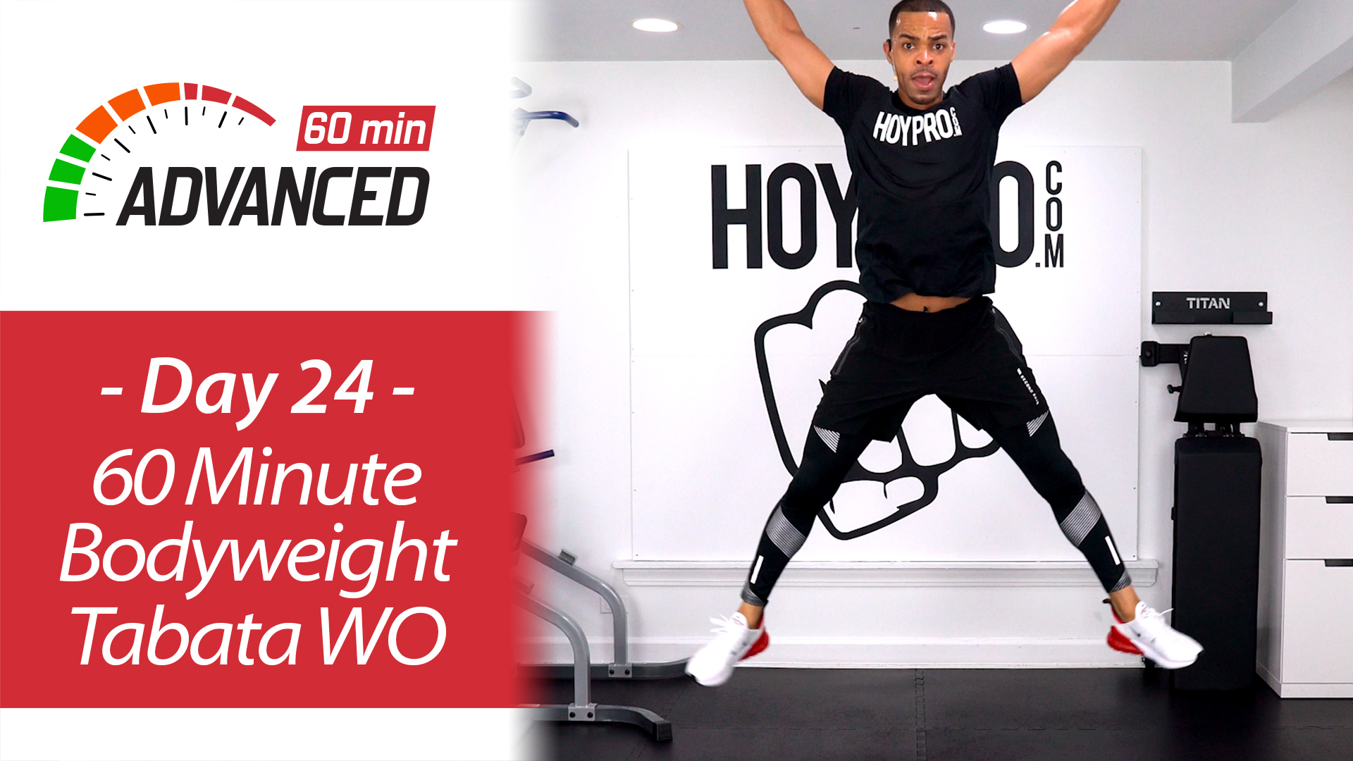 60 Minute Bodyweight Tabata HIIT Circuits + Abs - Advanced 60 #24