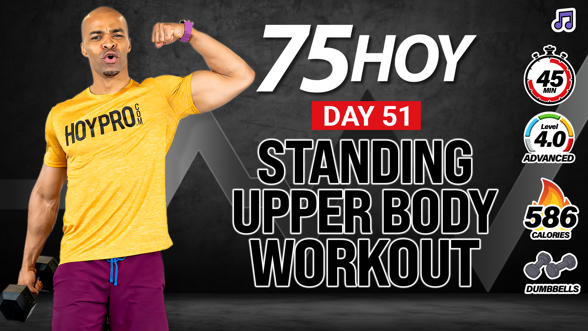 30 & 45 Minute Standing Upper Body Focused Workout - 75 HOY #51