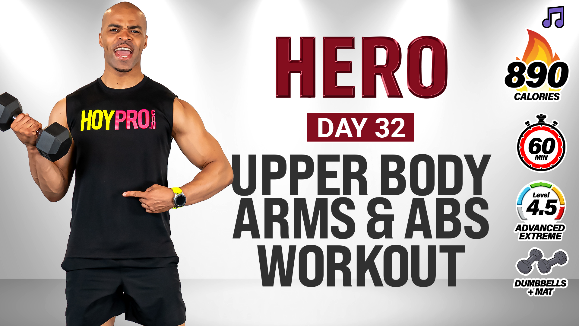 30 & 60 Minute KILLER Arms & Abs Strength - HERO #032