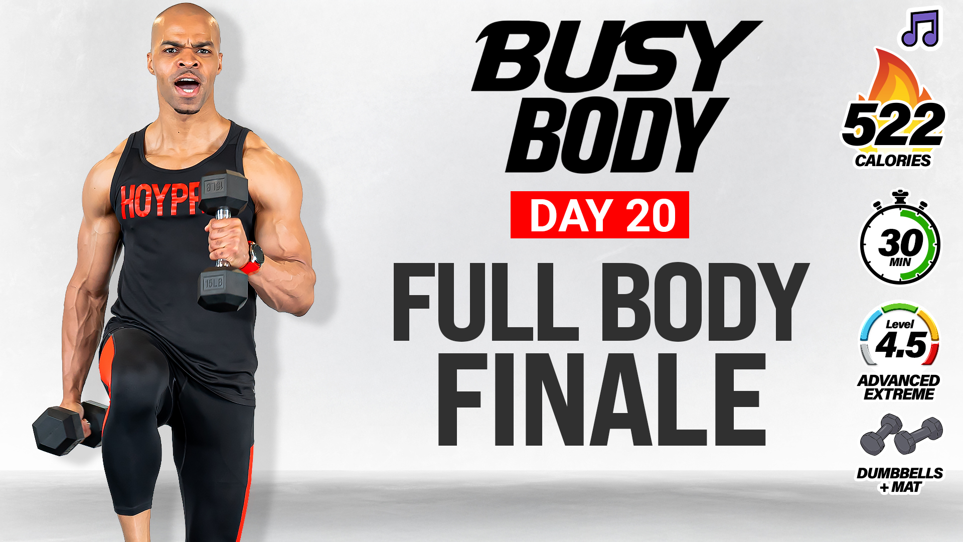 30 Minute Full Body Dumbbell Finale - BUSY BODY #20 (Music)