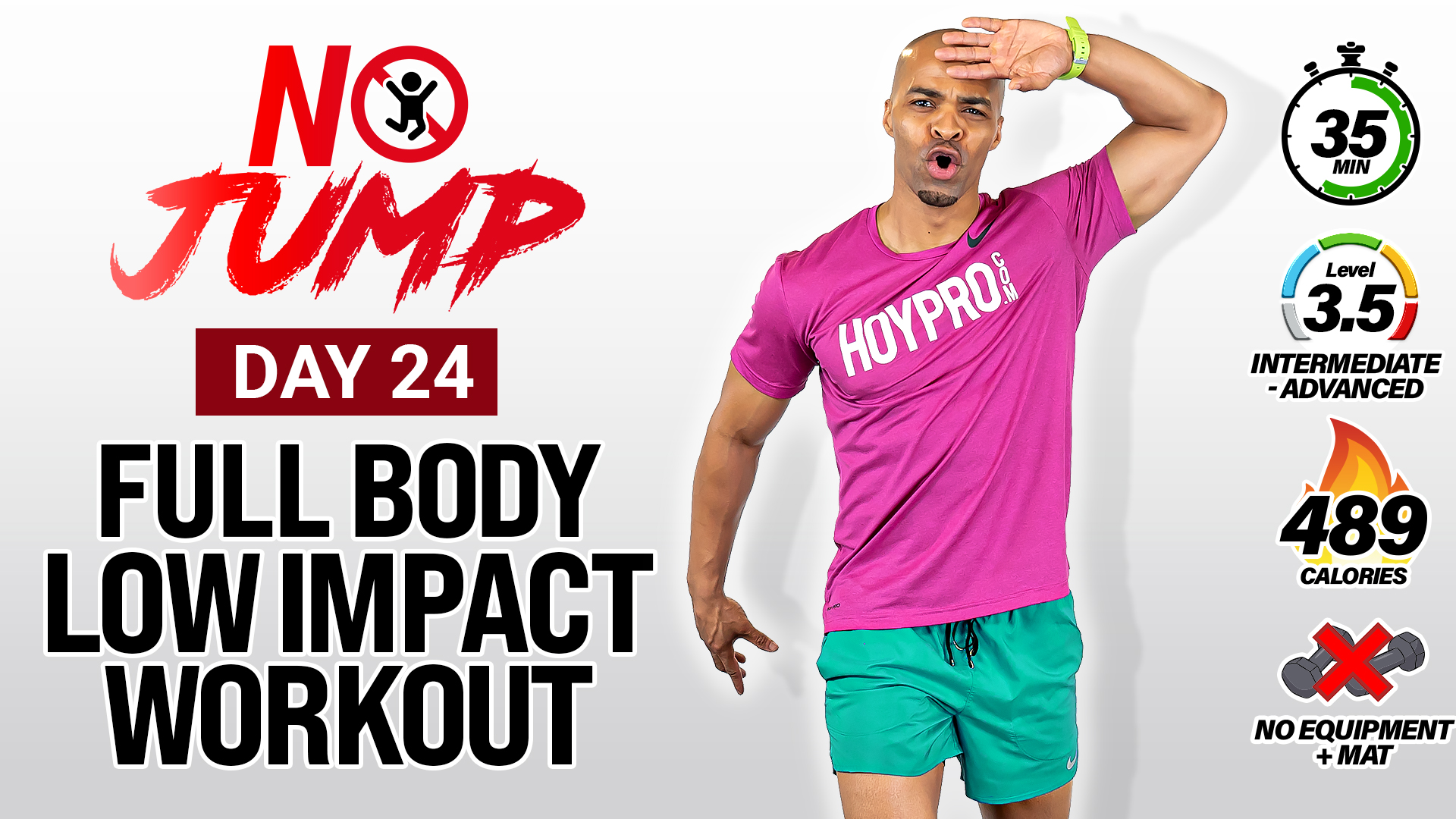 35 Minute Full Body Low Impact No Equipment Workout - NO JUMP #24