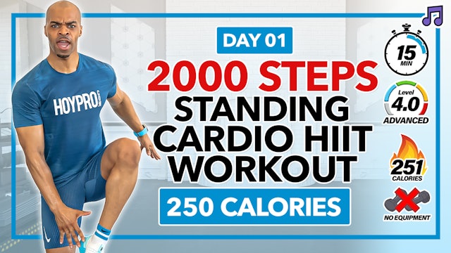 15 Minute Cardio Step & Sprint Workout - 2000 Steps #01 (Music)