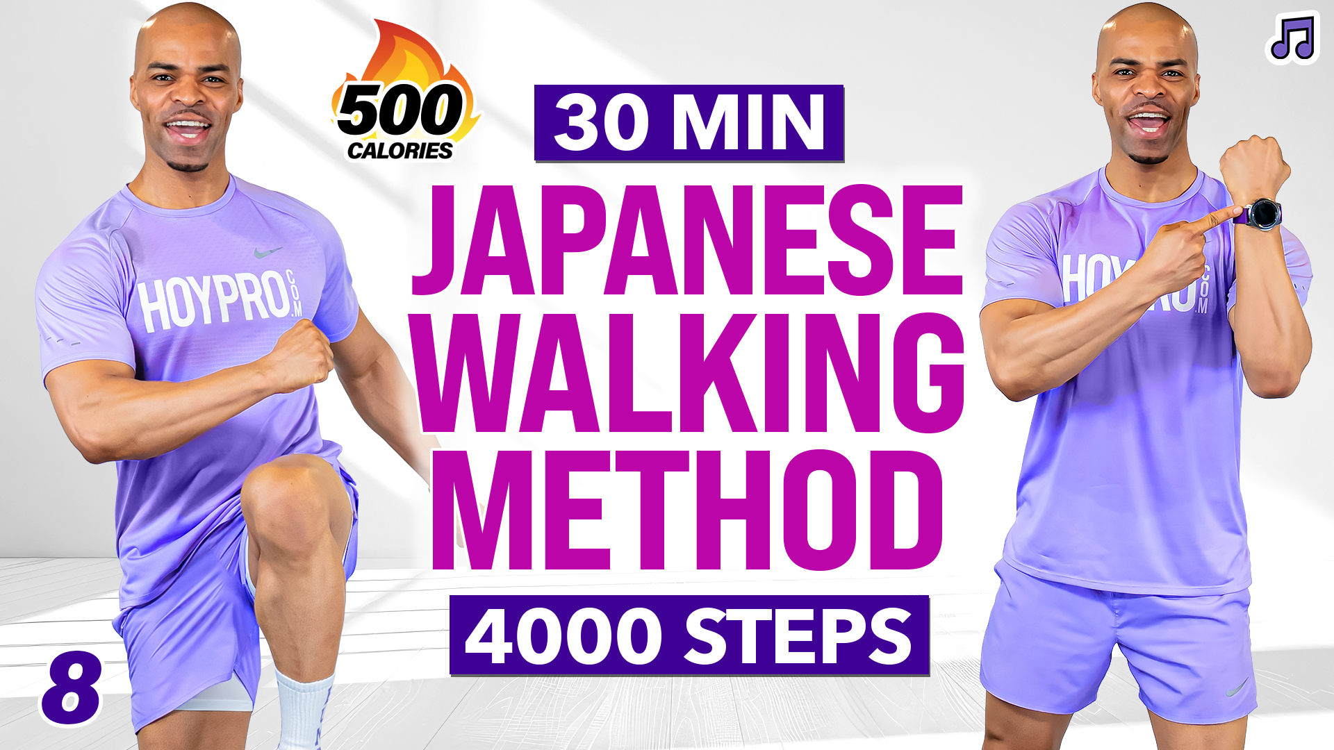 30 Minute Japanese Walking Method Workout (4000 Steps) - WALK #08 (Music)