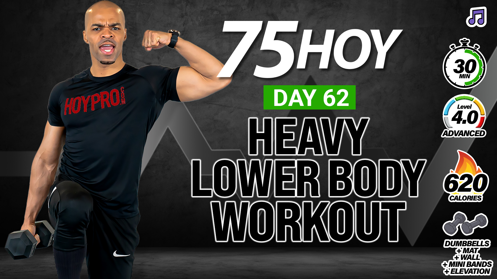 30 Minute Heavy Lower Body Strength Workout - 75 HOY #62 (Music)