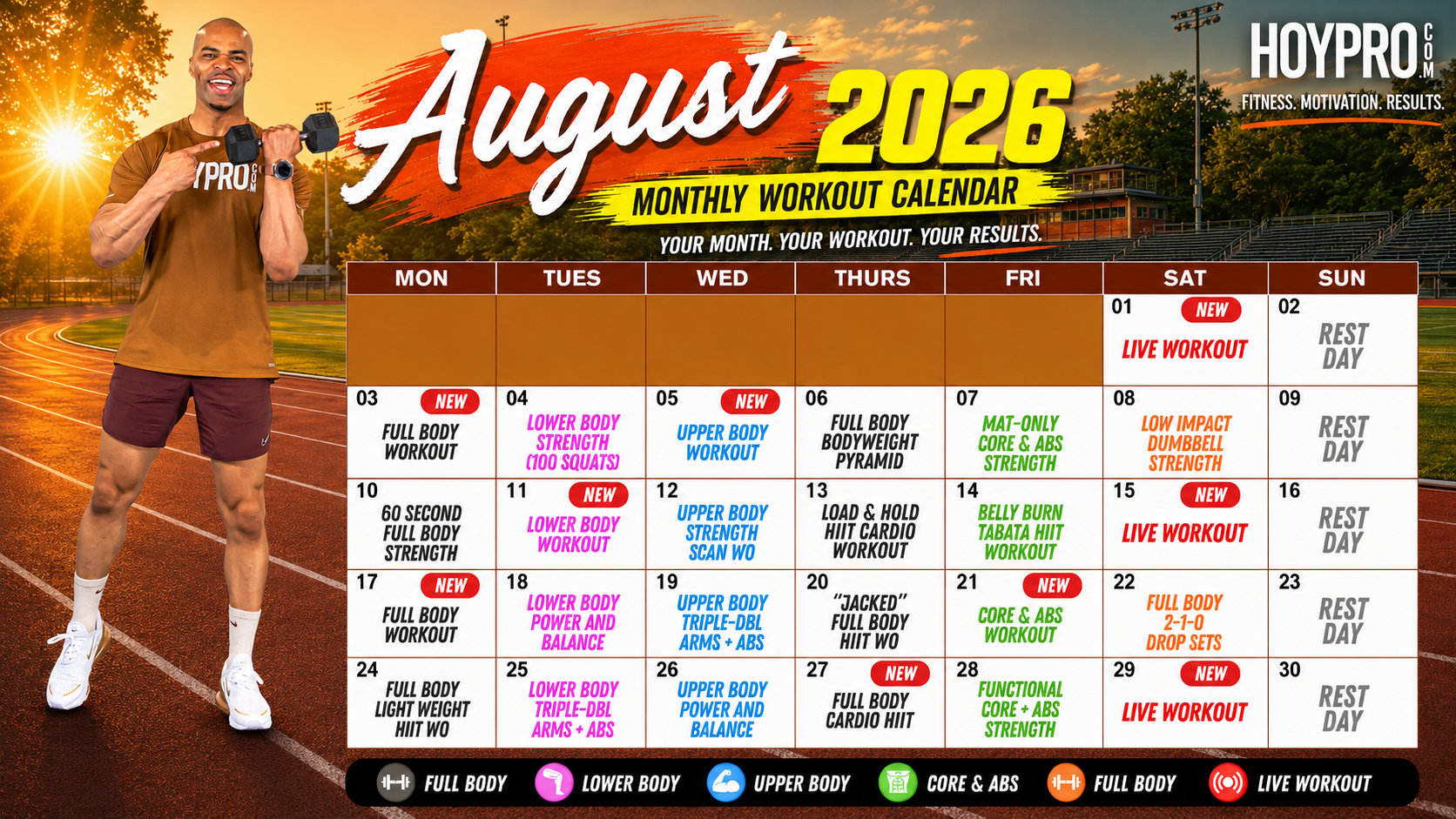 HoyPRO August 2026 Workout Calendar.pdf