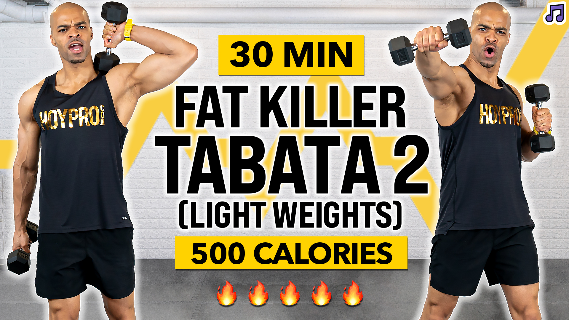 30 Minute Light Weight Tabata Fat Killer Workout 2 (All Standing) (Music)