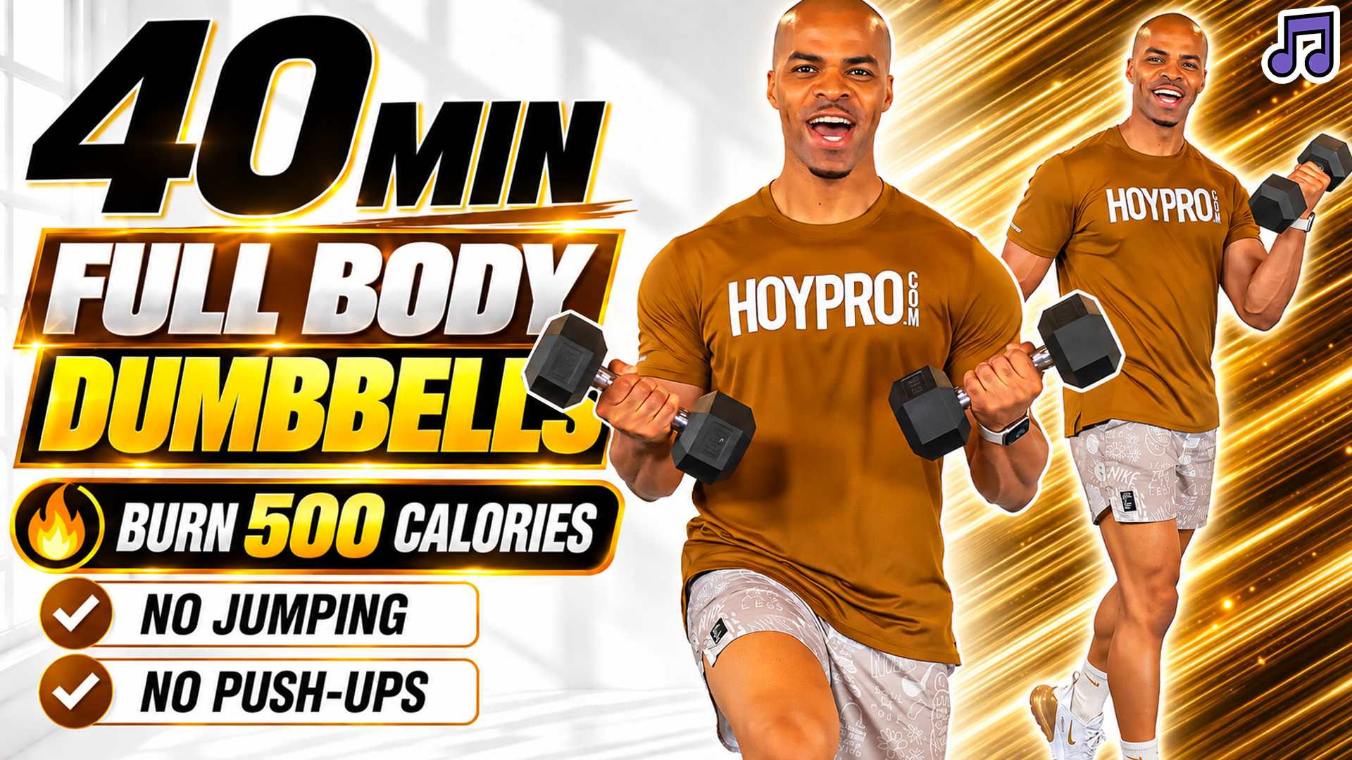 40 Minute Intermediate Dumbbell Workout | No Jumping + No Push-Ups