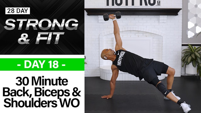 30 Minute Back, Biceps, Shoulders & Anterior Workout - STRONGAF #18