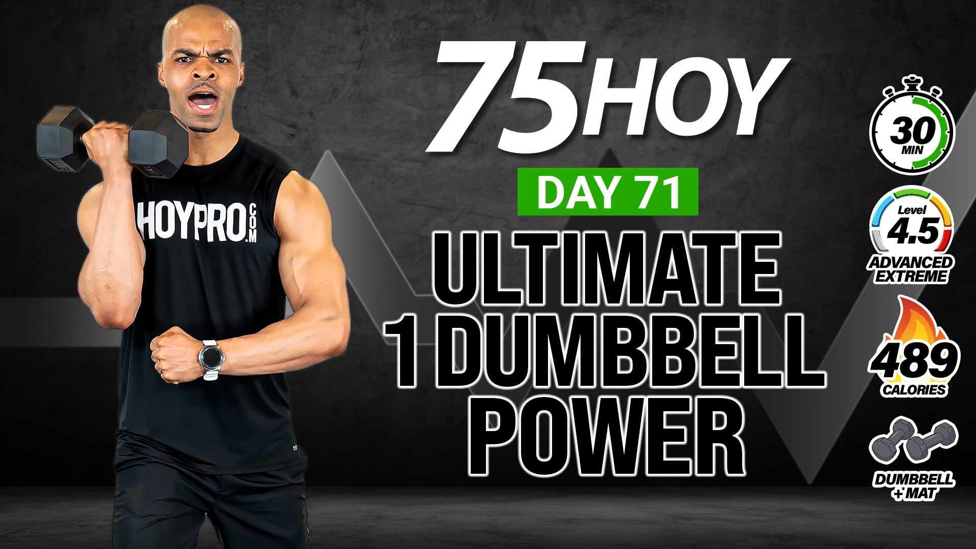 30 Minute One Dumbbell Ultimate Power Workout - 75 HOY #71