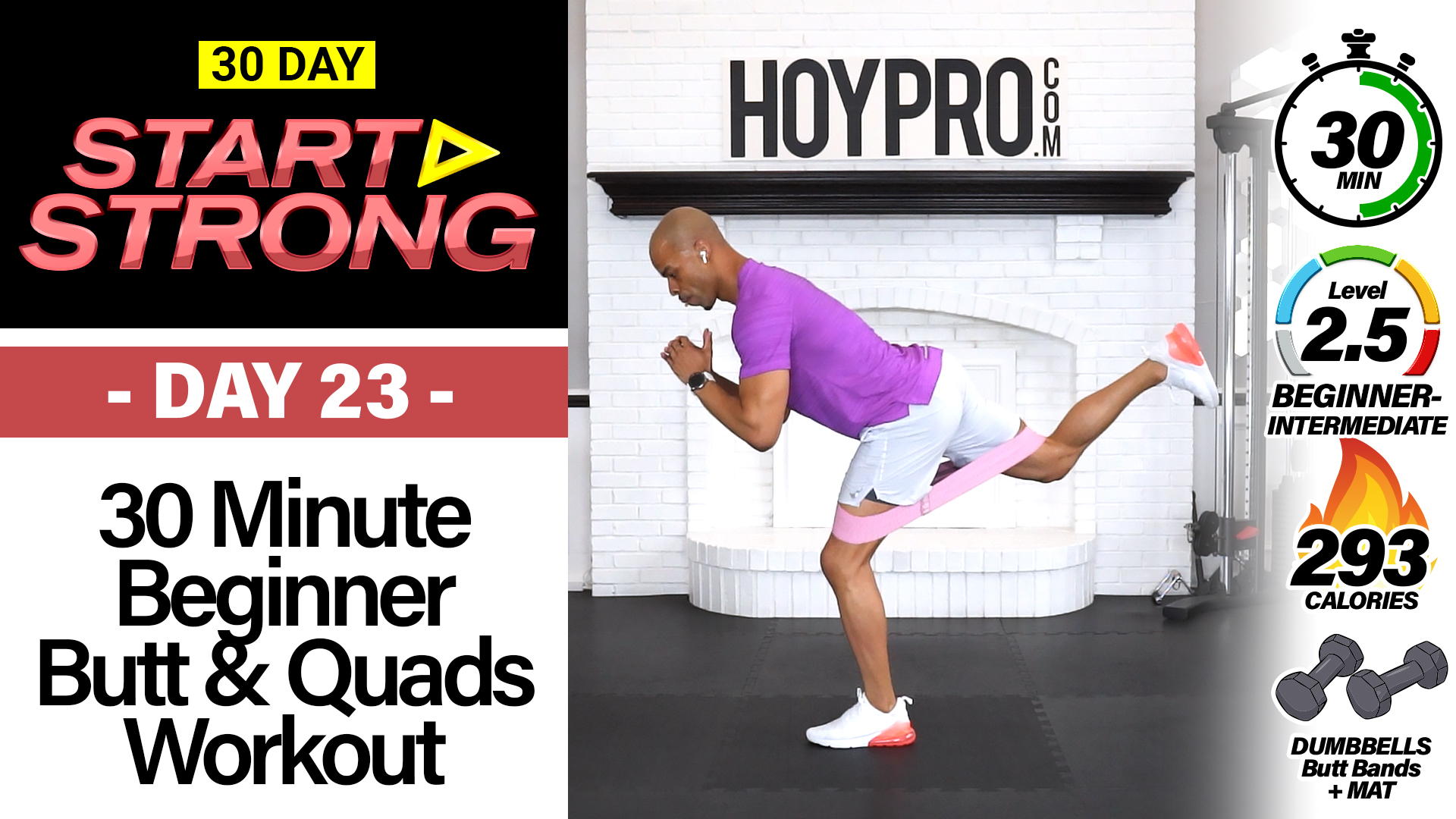 30 Minute Beginner Butt & Quads Workout (With Butt Bands) - START STRONG #23