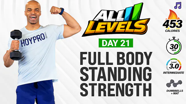 30 Minute Standing Full Body Strength (No Jumping) - ALL LEVELS #021