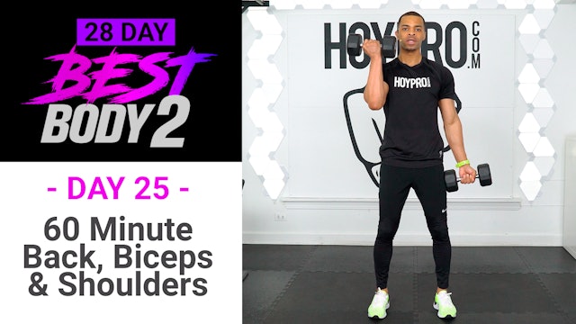 60 Minute Back, Biceps & Shoulders Upper Body Workout - Best Body 2 #25