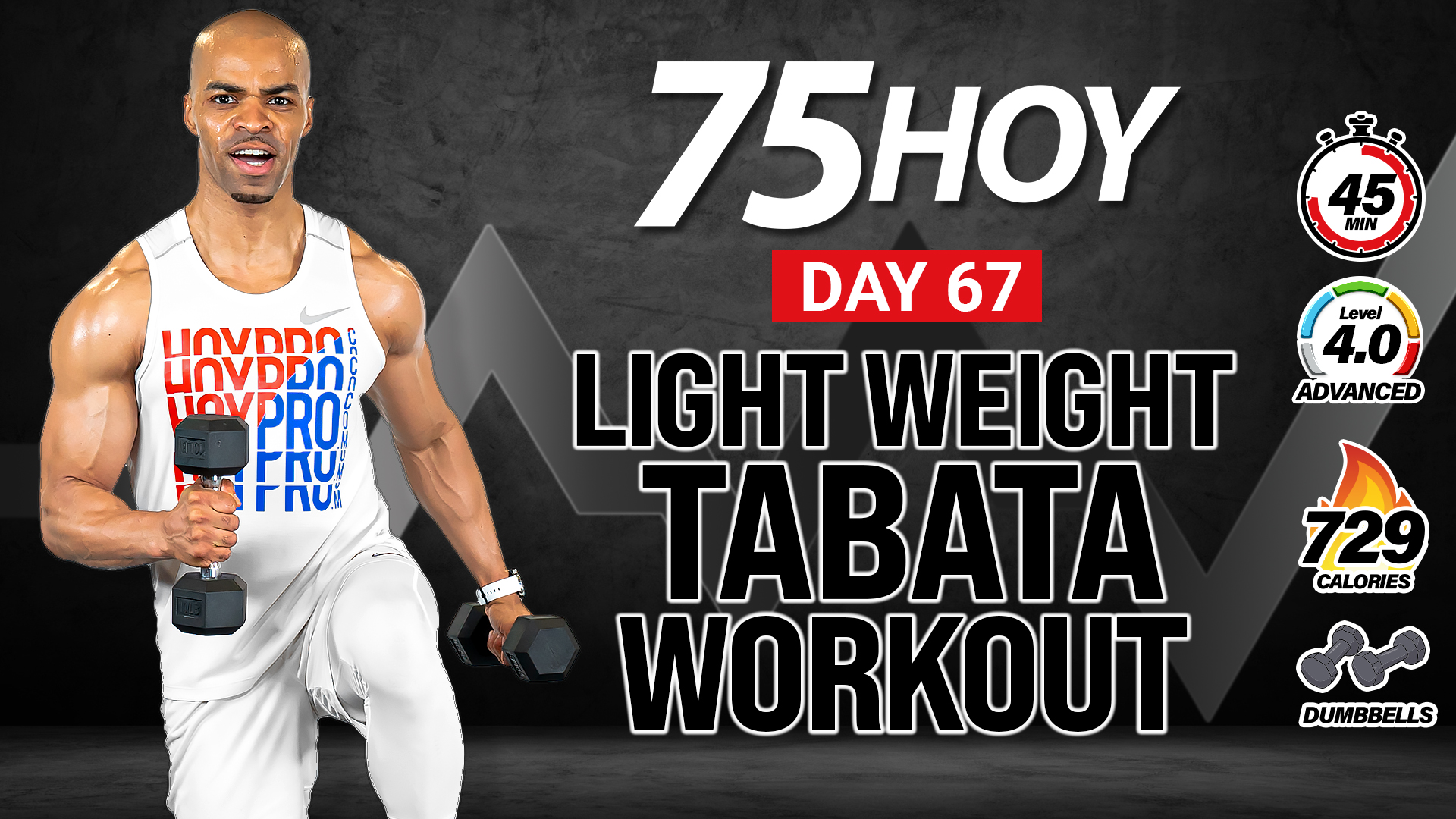 45 Minute Standing No Jumping Light Weight Tabata Workout - 75 HOY #67