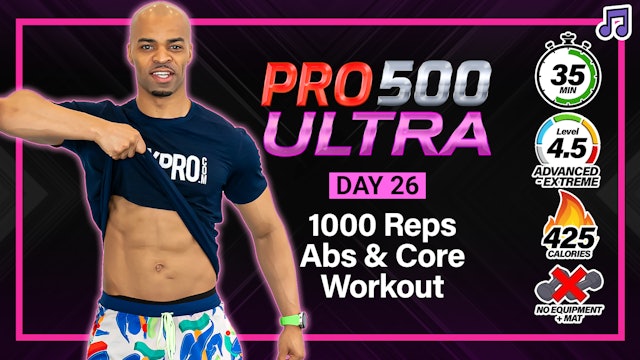 35 Minute 1000 Rep Abs & Core Workout - ULTRA #26 (Music)