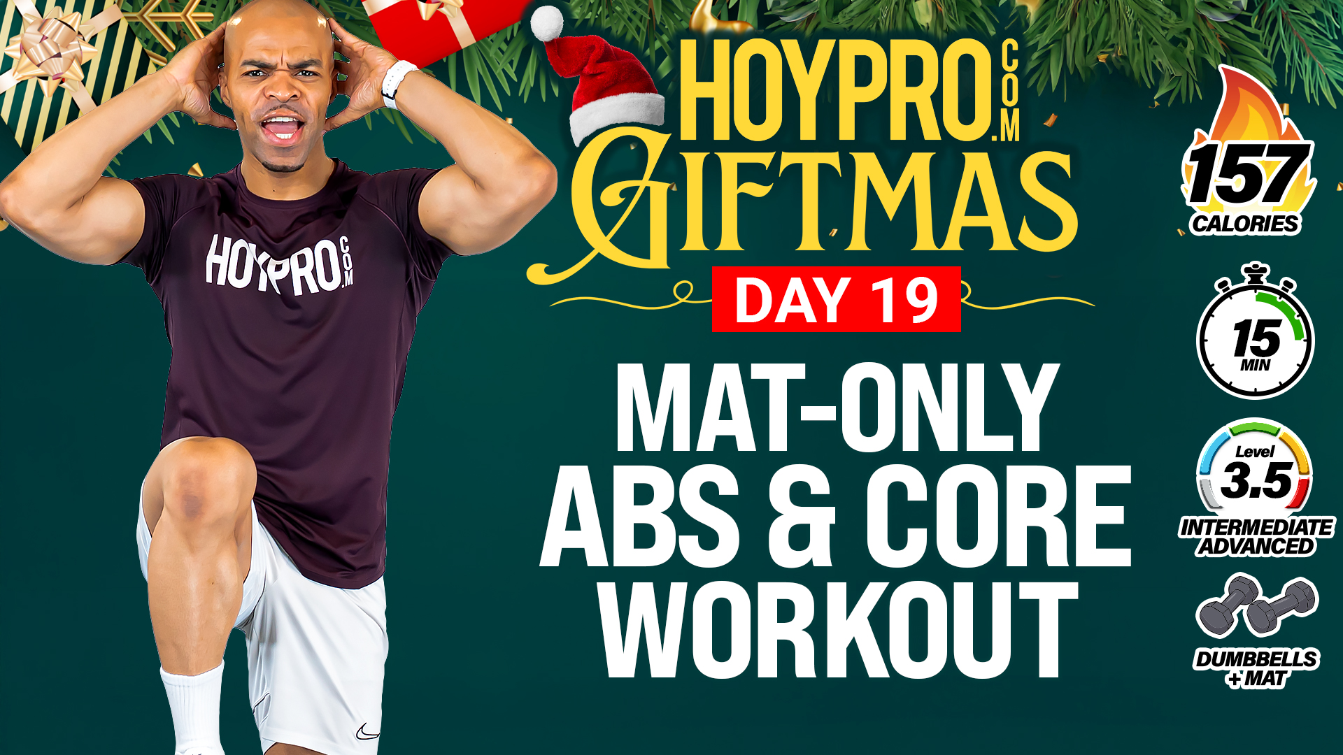 15 Minute Hybird Mat-Only Abs & Core Workout - GIFTMAS Day 19