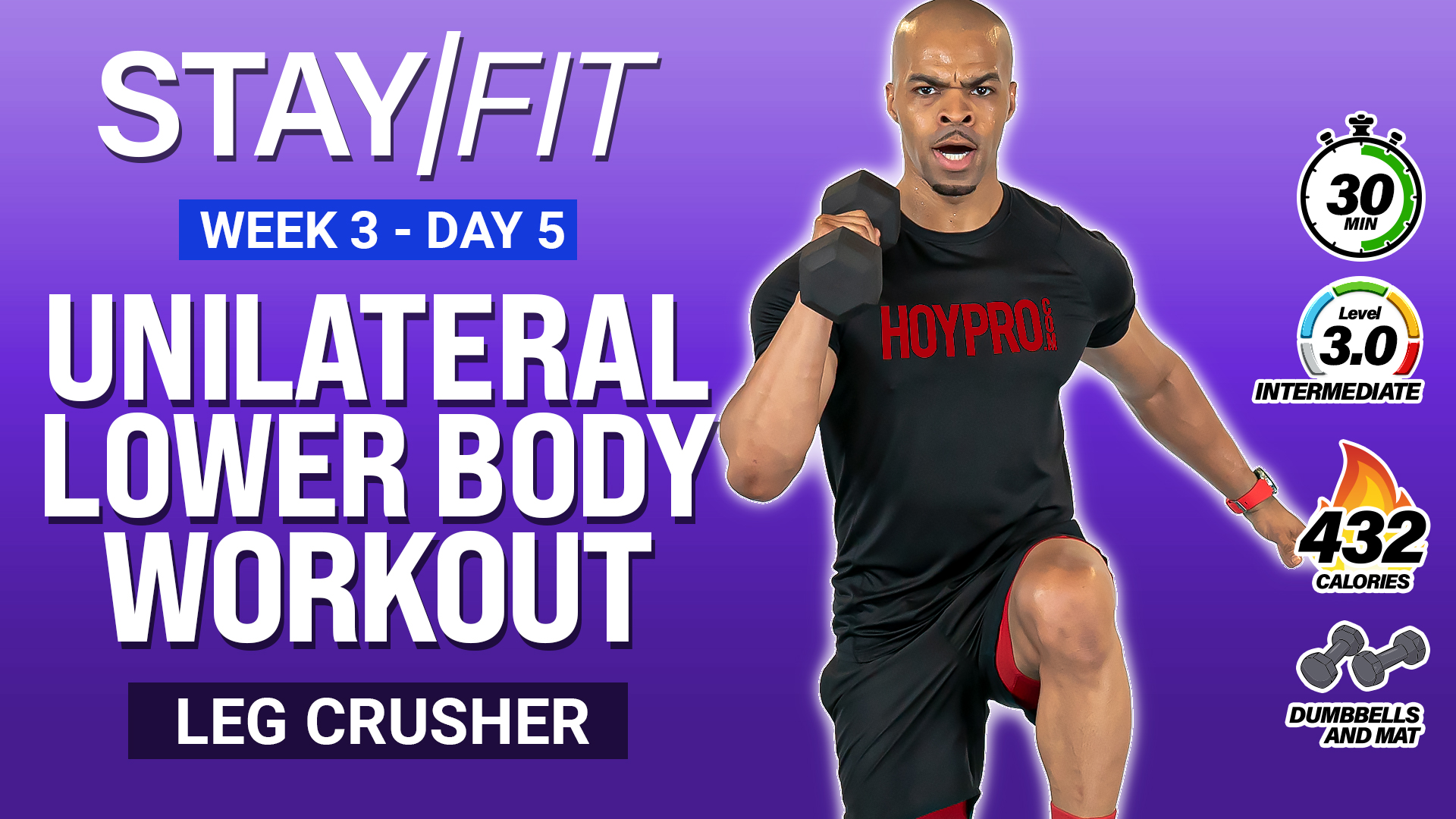 30 Minute Unilateral Lower Body Strength Workout - STAY/FIT W3: Day 5