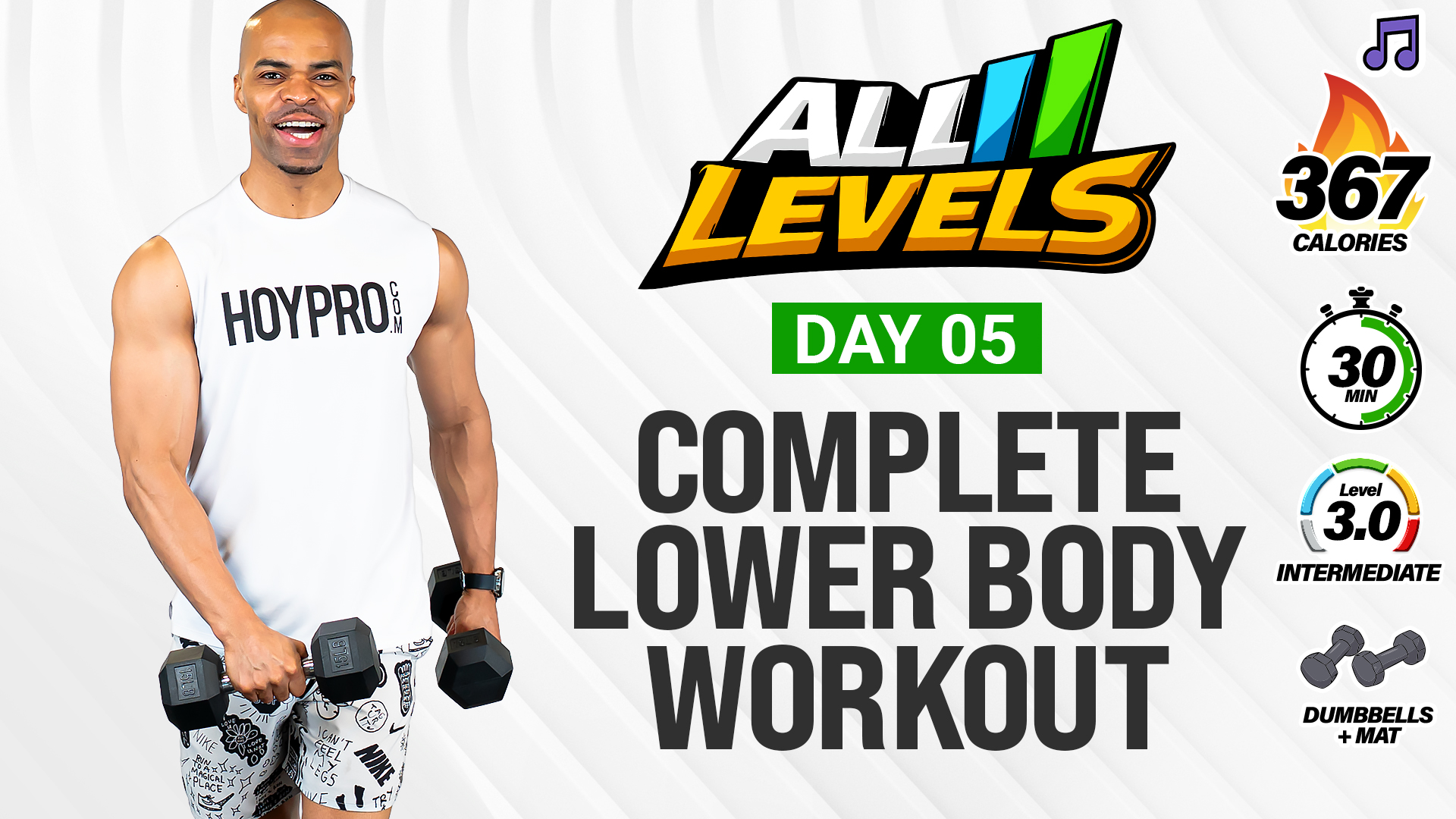 30 Minute Intermediate Lower Body Workout - ALL LEVELS #005